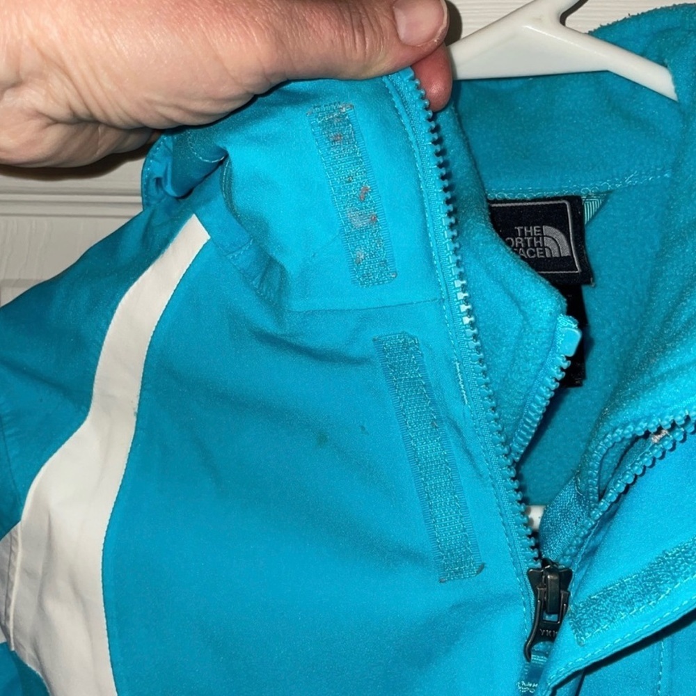 The North Face Kids' Turquoise Raincoat with White Accents - Picture 8 of 8